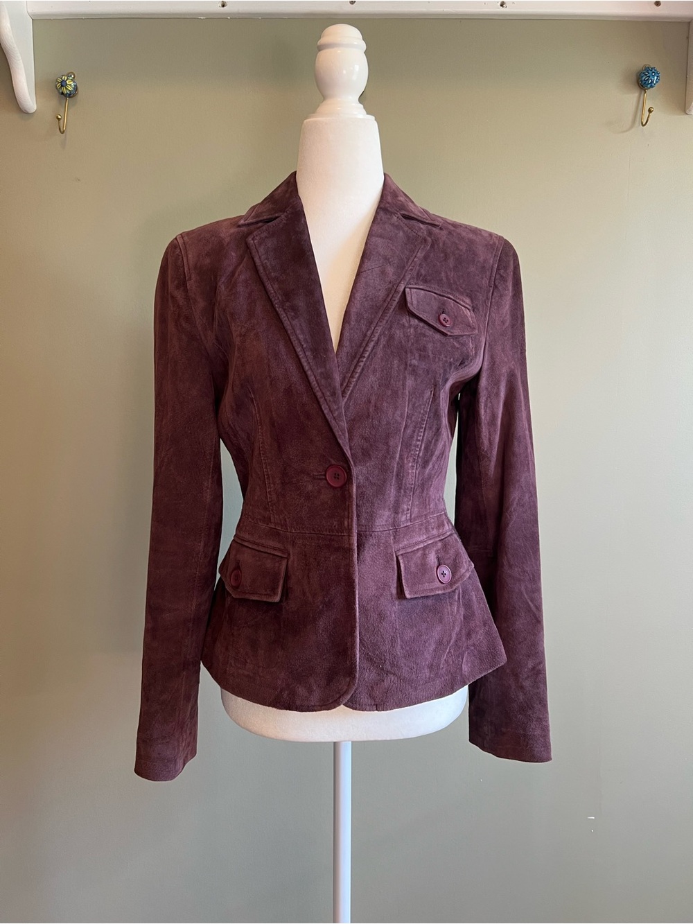 LOFT Plum Suede Blazer Jacket - Picture 3 of 6